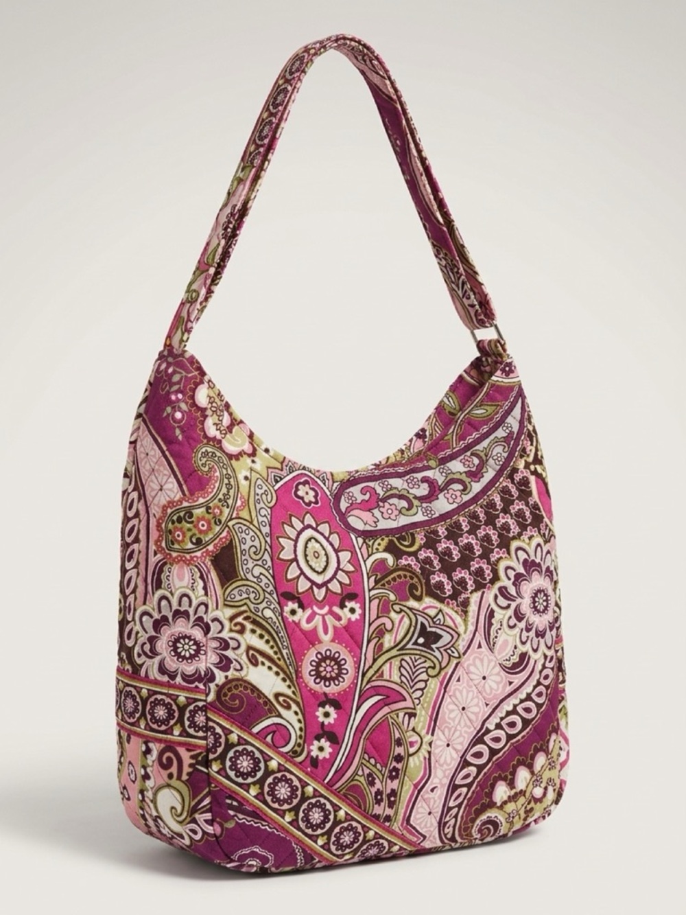 Vera Bradley tapestry Quilted Paisley Hobo Bag in Magenta Pink